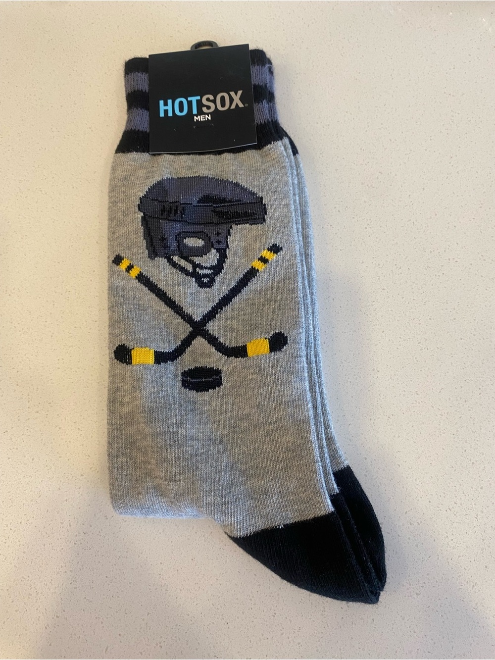 Hot Sox Hockey Grey Socks NWT (Men's size 6 - 12.5)